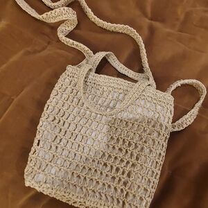 Madewell Cream Crochet Shoulder Bag